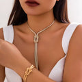 Smooth Long Snake Twisted Chain Necklace Bracelet
