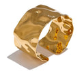 Wide Stainless Steel Gold Bracelet